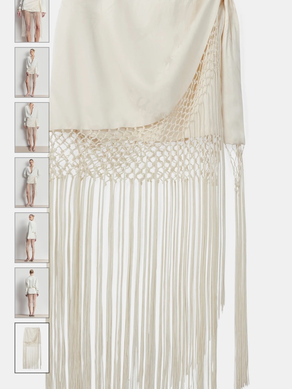 Ivory Fringe Midi Skirt (sold-out on BOA) - Picture 2 of 6
